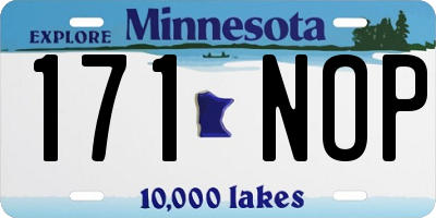 MN license plate 171NOP