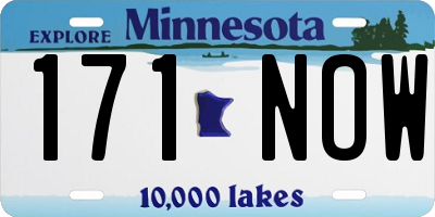 MN license plate 171NOW