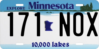 MN license plate 171NOX