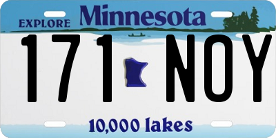 MN license plate 171NOY