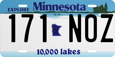MN license plate 171NOZ