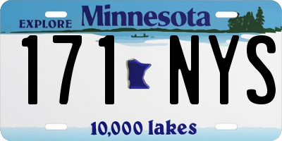 MN license plate 171NYS