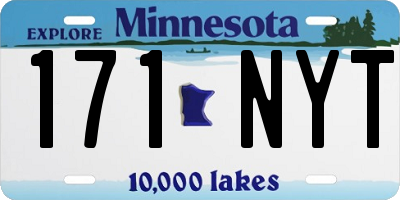 MN license plate 171NYT