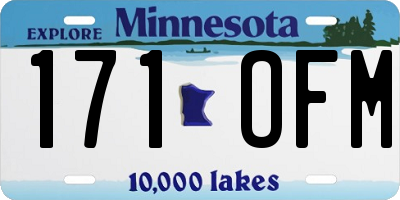 MN license plate 171OFM