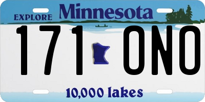 MN license plate 171ONO