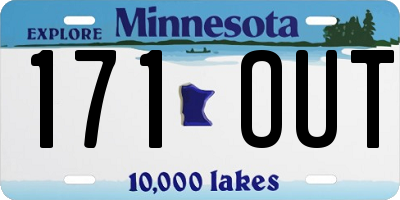 MN license plate 171OUT