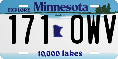 MN license plate 171OWV