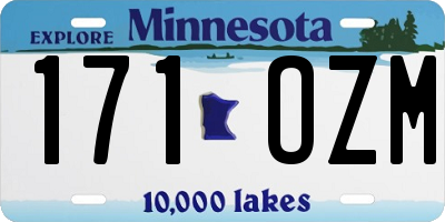 MN license plate 171OZM