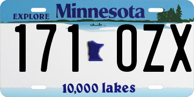 MN license plate 171OZX