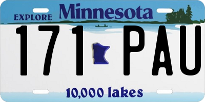 MN license plate 171PAU