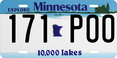MN license plate 171POO