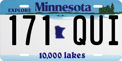 MN license plate 171QUI