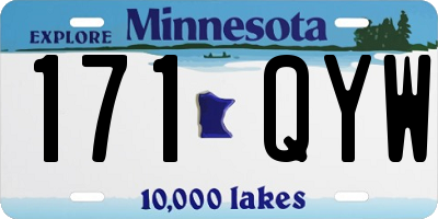 MN license plate 171QYW