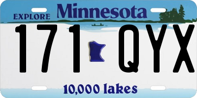 MN license plate 171QYX