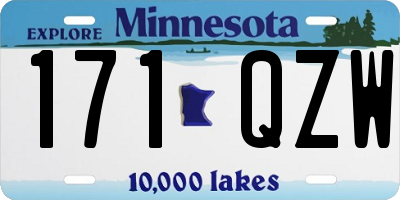 MN license plate 171QZW