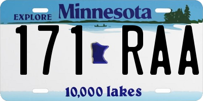 MN license plate 171RAA