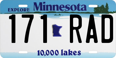 MN license plate 171RAD