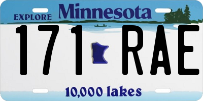 MN license plate 171RAE