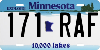 MN license plate 171RAF