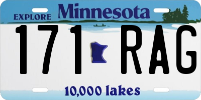 MN license plate 171RAG