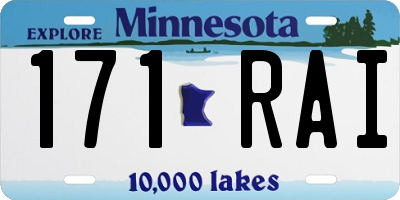 MN license plate 171RAI