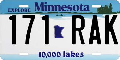 MN license plate 171RAK