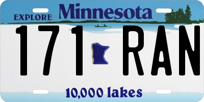MN license plate 171RAN
