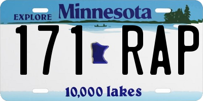 MN license plate 171RAP