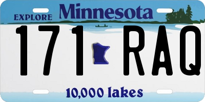 MN license plate 171RAQ