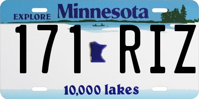 MN license plate 171RIZ