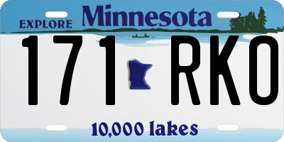 MN license plate 171RKO