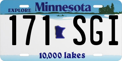 MN license plate 171SGI