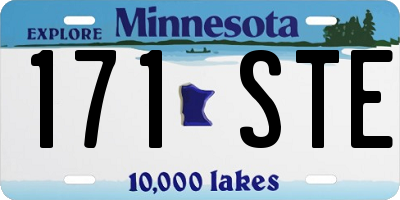 MN license plate 171STE