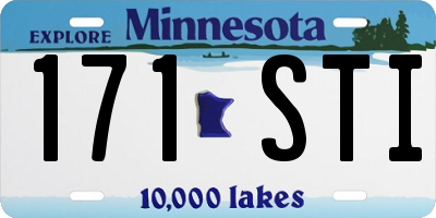 MN license plate 171STI