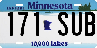 MN license plate 171SUB