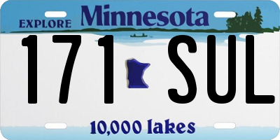 MN license plate 171SUL