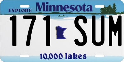MN license plate 171SUM
