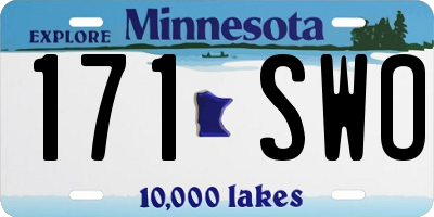 MN license plate 171SWO