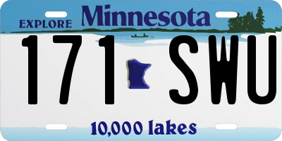 MN license plate 171SWU
