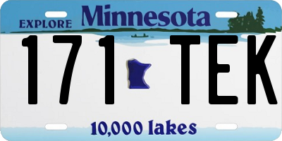 MN license plate 171TEK