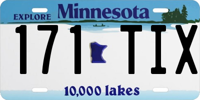 MN license plate 171TIX