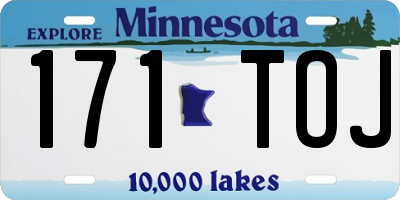 MN license plate 171TOJ