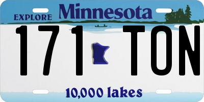MN license plate 171TON