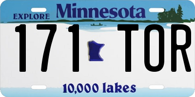 MN license plate 171TOR