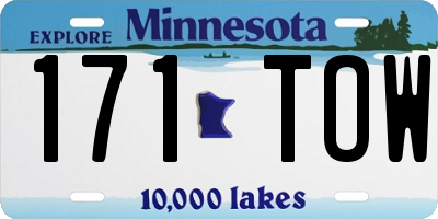 MN license plate 171TOW