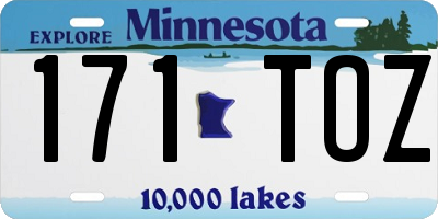 MN license plate 171TOZ