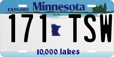 MN license plate 171TSW