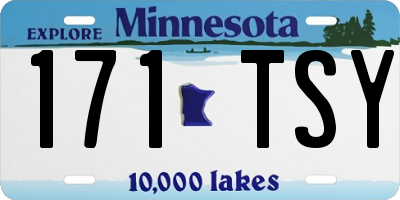 MN license plate 171TSY