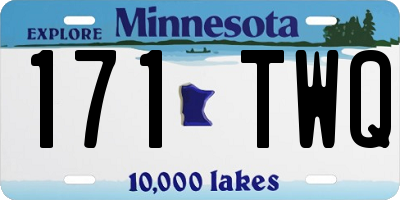 MN license plate 171TWQ