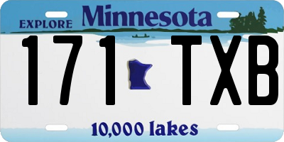 MN license plate 171TXB